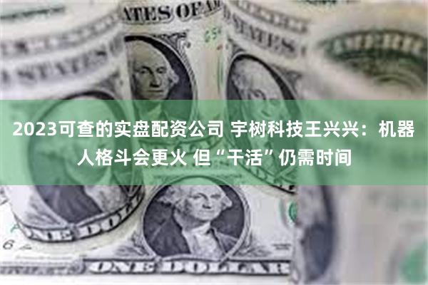 2023可查的实盘配资公司 宇树科技王兴兴：机器人格斗会更火 但“干活”仍需时间