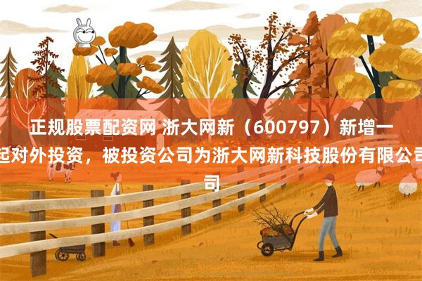 正规股票配资网 浙大网新（600797）新增一起对外投资，被投资公司为浙大网新科技股份有限公司